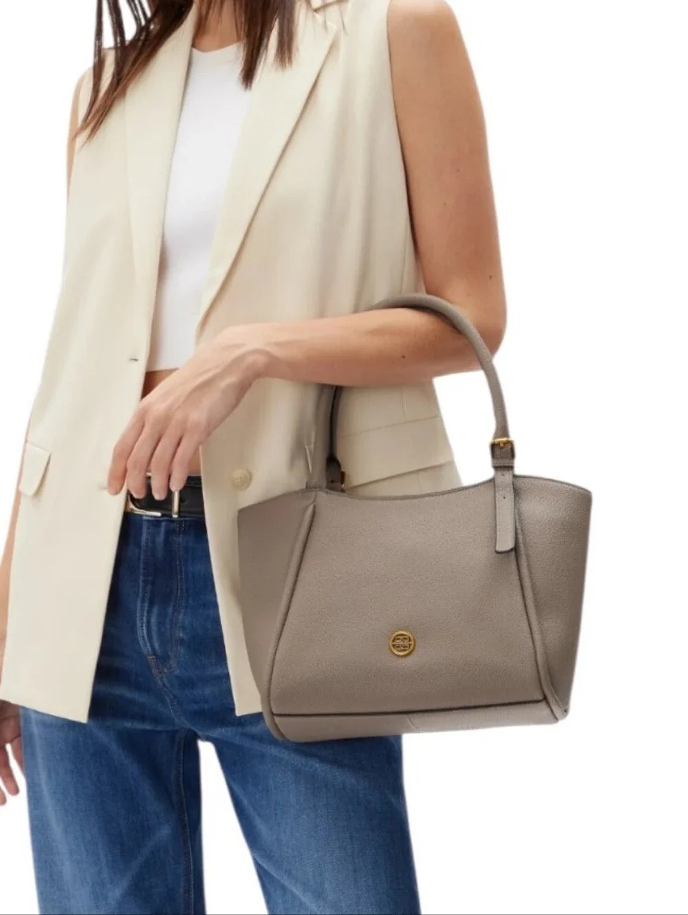 Bolvaint Paris The Claudine Leather Handbag NWT Elephant Gray